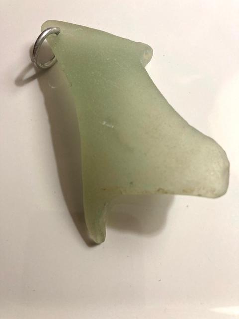 beach glass drilled glass holding