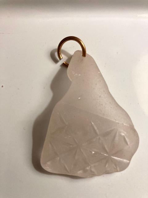 beach glass drilled glass holding