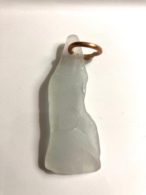 beach glass drilled glass holding