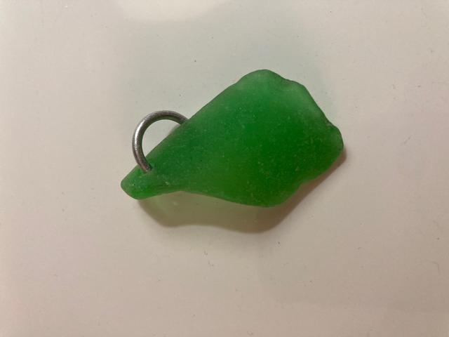 beach glass drilled glass holding