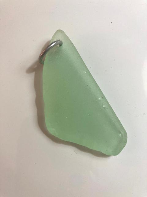 beach glass drilled glass holding