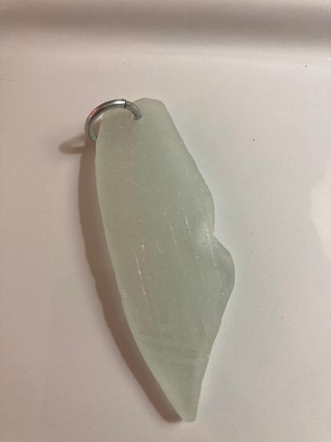 beach glass drilled glass holding