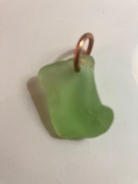 beach glass drilled glass holding