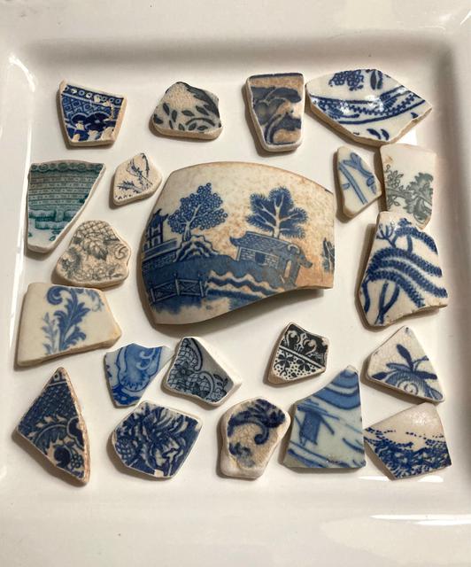 pottery beach glass