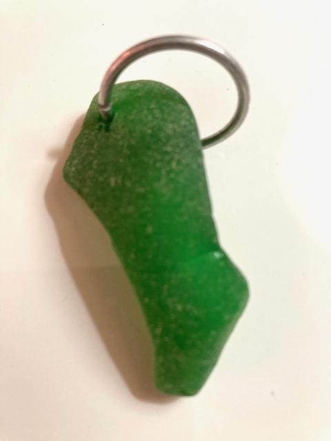 beach glass drilled glass holding