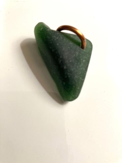 beach glass drilled glass holding