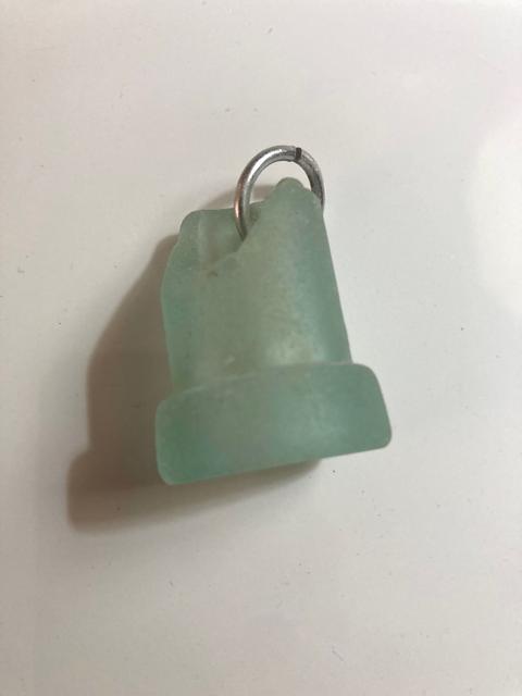 beach glass drilled glass holding