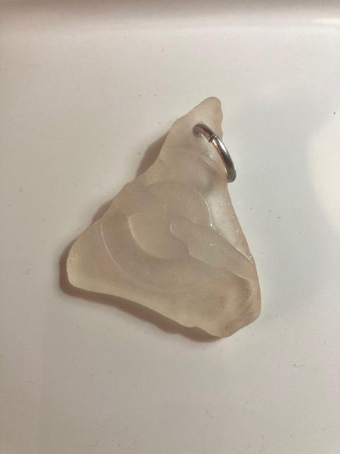 beach glass drilled glass holding