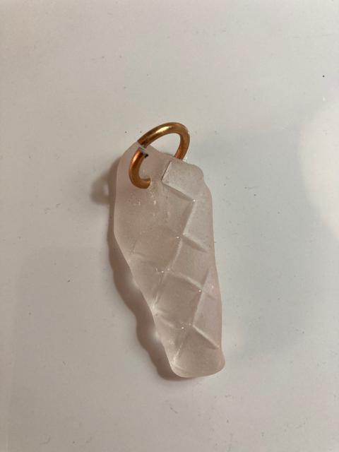 beach glass drilled glass holding