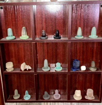 bottle stoppers displayed